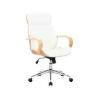 fauteuil de bureau melilla en similicuir , nature / blanc