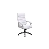 tret - fauteuil de bureau élégant - hauteur 115-125 cm - revêtement en cuir écologique - style original - fonction tilt - blanc