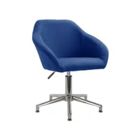 chaise pivotante de bureau bleu tissu 23