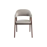 chaise en tissu et simili cuir avec en bois couleur noyer