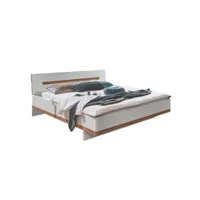 lit futon girbo couchage 160 x 200 cm coloris blanc rechampis imitation chêne artisan 20101005283