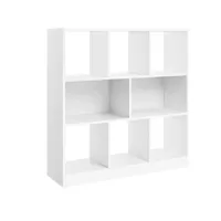 bibliothèque ouverte étagère de rangement sur pieds dimensions: 97,5 x 30 x 100 cm blanc helloshop26 12_0000251