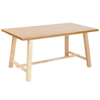 table à manger bois clair 160 x 90 cm barnes 442619