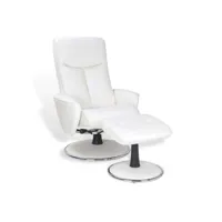 fauteuil de relaxation manuel - nephos - cuir blanc
