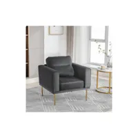 sofa moderne en velours avec siège coussiné et pieds métalliques dorés moselota