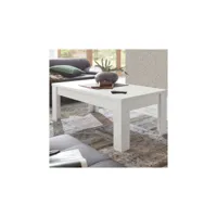 table basse blanc mat - pise - l 122 x l 65 x h 45 cm - neuf