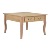 table basse carrée 4 tiroirs bois et pin massif clair dean