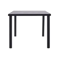 vidaxl table de salle à manger noir et gris béton 200x100x75 cm mdf 281861
