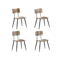 chaises de salle à manger 4 pcs bois de récupération solide