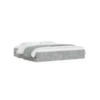 supersleep lit bois cadre de lit à tiroirs gris béton 160x200cm bois d'ingénierie 203x163x33cm