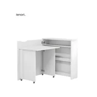 lenart bureau extensible avec rangement 90cm office consus slim cw02l blanc mat gauche