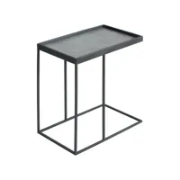 keria - table d'appoint rectangulaire aspect céramique grise