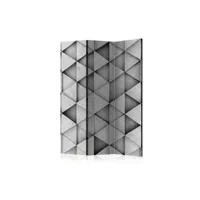 paravent 3 volets - grey triangles [room dividers] a1-paraventtc1122