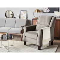 fauteuil de relaxation en velours gris egersund 246189
