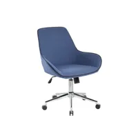 chaise de bureau dcampan, chaise de travail à roulettes, siège de bureau ergonomique, 66x59h98 cm, bleu 8052773857413