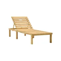 vidaxl chaise longue de jardin avec table et coussin pin imprégné