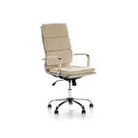 fauteuil de bureau morgan inclinable taupe, cuir synthétique i21011