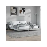cadre de lit  lit adulte pour chambre à coucher  gris béton 140x200 cm bois d'ingénierie