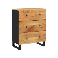 buffet, meuble de rangement 60x33x75 cm bois massif d'acacia,armoire de rangement tehzhr60211