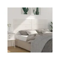 tête de lit blanc 146x4x100 cm bois massif de pin