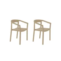 set 2 fauteuil peach- resol - beige - fibre de verre, polypropylène 559x480x745mm