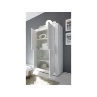vaisselier 4 portes, collection cisa, coloris blanc laqué brillant