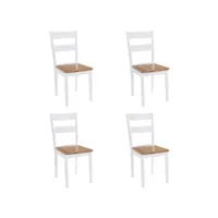moderne chaises de cuisines, chaises à manger lot de 4 blanc bois d'hévéa massif best00006138240-vd-confoma-chaise-m07-1198