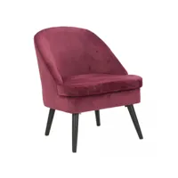 fauteuil, bois et éponge et velours synthétique, couleur bordeaux, dimensions : 59 x 67 x 76 cm 8052773836968