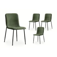 lot de 4 chaises en tissu vert cheryl