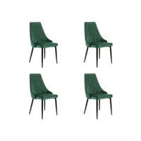 soroli - chaise rembourrée 4 pcs style moderne salon/salle à manger - 88x44x42 - pieds en métal - vert