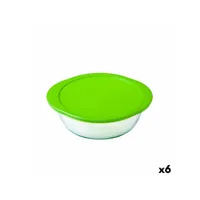 panier-repas rond avec couvercle pyrex cook & store 27 x 24 x 8 cm vert 2,3 l silicone verre (6 unités)