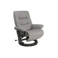 fauteuil de relaxation design - max - cuir gris tourterelle