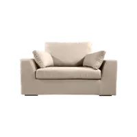 fauteuil xl tressin 145 cm fixe tissu coton taupe - 100% déhoussable - fab. france fauxltenerife6t30449