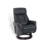 fauteuil de relaxation manuel - athos - cuir noir
