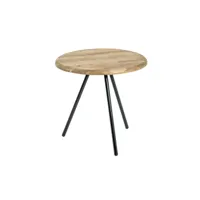 table basse ronde bastian en chêne massif et acier noir 40cm bastidtab40