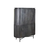 buffet, meuble de rangement en bois de manguier et marbre coloris noir  - longueur 100 x profondeur 45 x hauteur 138 cm