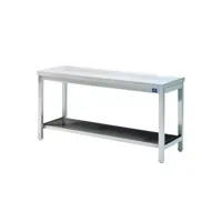 table inox de travail avec étagère - gamme 700 - virtus -  - 600x700 x700x850mm