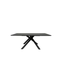 cox - table à manger en bois 200x95 - couleur - noir