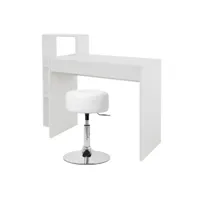 bureau avec étagère 110x72x40 cm blanc en bois ml-design 490006691
