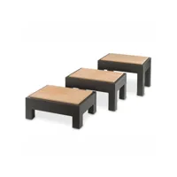 présentoir table en bois avec planche à découper - h 12 à 21 cm - pujadas -  - dm laquée et hêtre16,5 cm