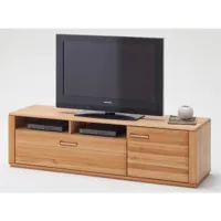 meuble tv coloris hêtre huilé avec 1 porte et 1 tiroir - longueur 179 x hauteur 50 x profondeur 51 cm