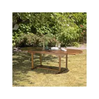 hanna - table de jardin 8/10 personnes - table ovale extensible 180/240x100cm en bois teck huilé