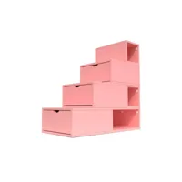 escalier cube de rangement hauteur 100 cm  rose pastel esc100-rp