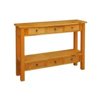 vidaxl table console avec tiroirs 110x30x75 cm bois d'acajou massif