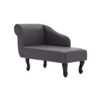 vidaxl chaise longue gris similicuir 281368
