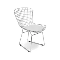 chaise de salle à manger en acier - grid design - lived blanc