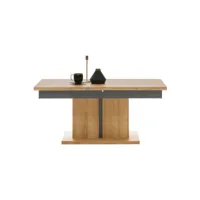 table basse à allonge chêne-gris - cracovie - l 114-144 x l 68 x h 51.5 cm