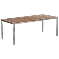 table de jardin en acier inox et plateau teck 200 cm viareggio 5788