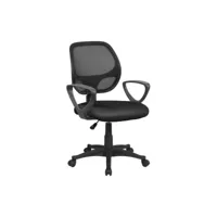 chaise de bureau geraldton, chaise de travail en maille avec accoudoirs, siège de bureau ergonomique, 56x57h88100 cm, noir 8052773853798