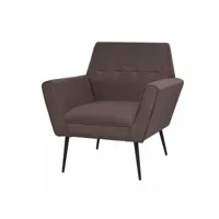 fauteuil chaise siège lounge design club sofa salon acier et tissu marron helloshop26 1102130par3